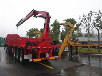 Truck mounted lifting and transportation semi-trailer