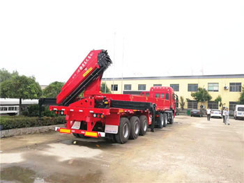 Truck mounted lifting and transportation semi-trailer